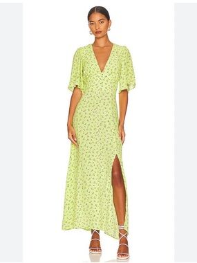 afrm tana midi dress AFRM Tana Midi Dress in Abstract Spring Wave